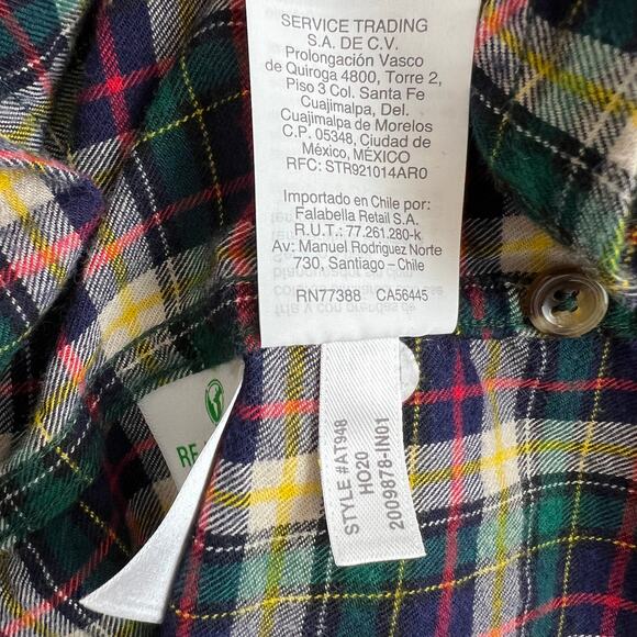 J. Crew AT948 Blue Green Yellow Plaid Brushed Twill Slim Fit Cotton Shirt Size S - Picture 9 of 9